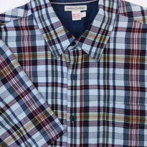 Carbon 2 Cobalt Plaid Short Sleeve Button-down